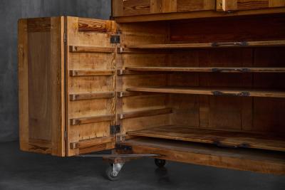 Rustic Oak Bakery Cabinet Europe 20th Century