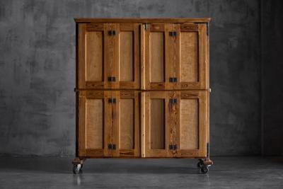 Rustic Oak Bakery Cabinet Europe 20th Century