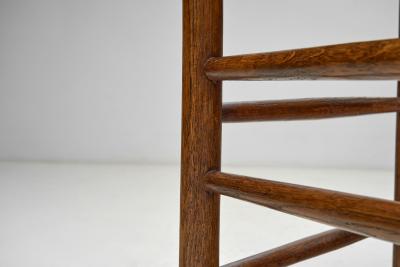 Rustic Oak and Rush Armchair Europe 1930s