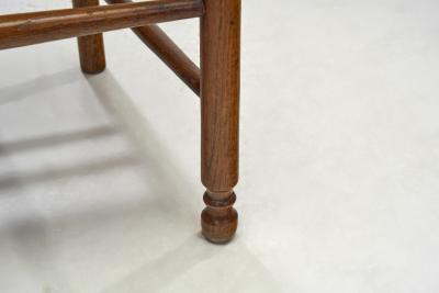 Rustic Oak and Rush Armchair Europe 1930s