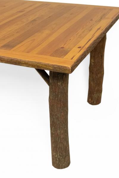 Rustic Old Hickory Dining Table with Bark Legs