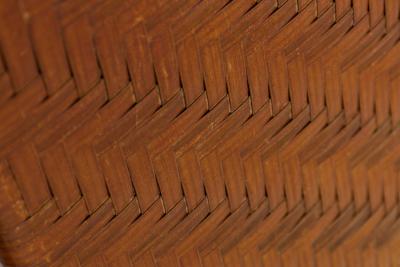 Rustic Old Hickory Log and Woven Rattan Full Bed Frame
