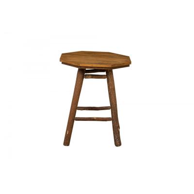 Rustic Old Hickory Octagonal Top Wood and Log End Side Table
