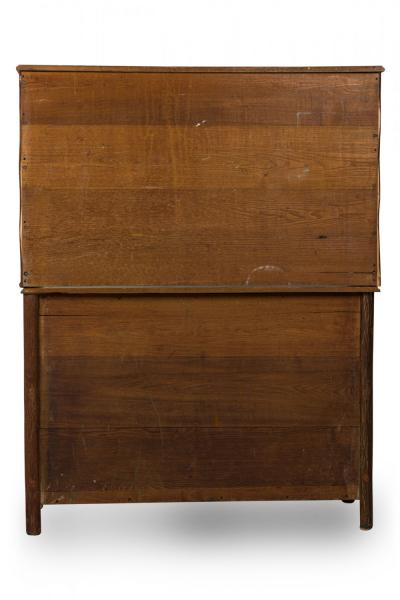 Rustic Old Hickory Wooden Two Part Kitchen Hutch
