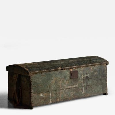 Rustic Painted Pine Storage Chest France Early 20th Century