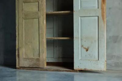 Rustic Primitive Green Cabinet France 19th Century