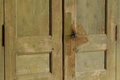 Rustic Primitive Green Cabinet France 19th Century