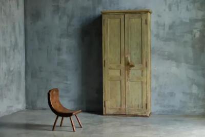 Rustic Primitive Green Cabinet France 19th Century