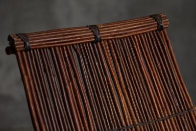 Rustic Reclining Chairs in Handcrafted Wicker France 1950s