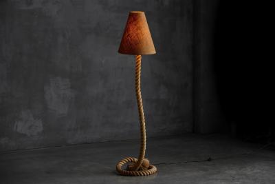 Rustic Rope Floor Lamp with Jute Shade France 1970s