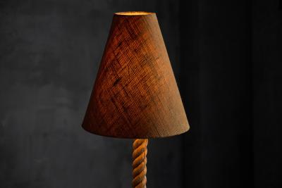 Rustic Rope Floor Lamp with Jute Shade France 1970s