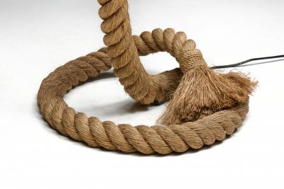 Rustic Rope Floor Lamp with Jute Shade France 1970s