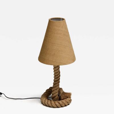 Rustic Rope Table Lamp with Jute Shade France 1970s