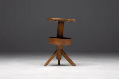 Rustic Round Tripod Side Table France 19th Century