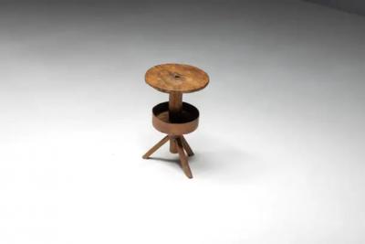 Rustic Round Tripod Side Table France 19th Century