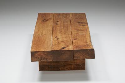 Rustic Solid Wood Coffee Table 1950s