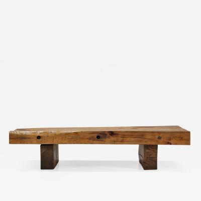 Rustic Solid Wood Coffee Table 1950s