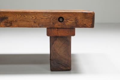 Rustic Solid Wood Coffee Table 1950s