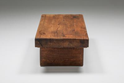 Rustic Solid Wood Coffee Table 1950s