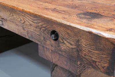 Rustic Solid Wood Coffee Table 1950s