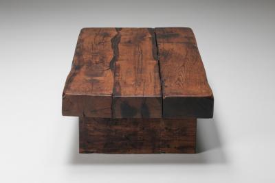 Rustic Solid Wood Coffee Table 1950s