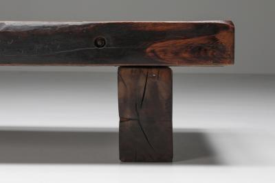 Rustic Solid Wood Coffee Table 1950s