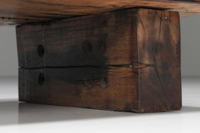 Rustic Solid Wood Coffee Table 1950s