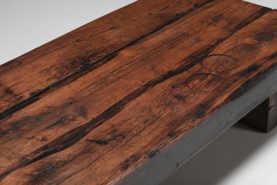 Rustic Solid Wood Coffee Table 1950s
