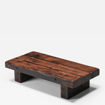 Rustic Solid Wood Coffee Table 1950s