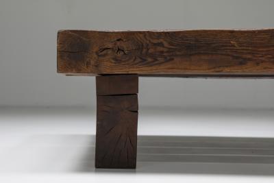 Rustic Solid Wood Craftsman Coffee Table 1950s