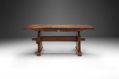 Rustic Solid Wood Dining Table Europe 19th Century