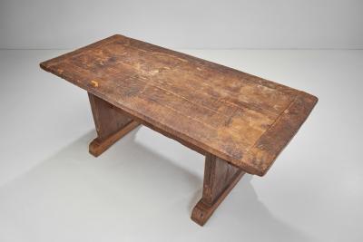 Rustic Solid Wood Dining Table Europe 19th Century