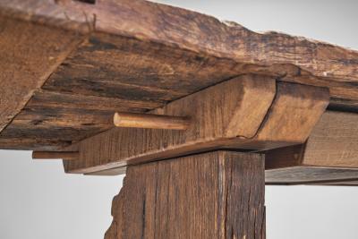 Rustic Solid Wood Dining Table Europe 19th Century