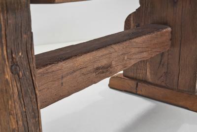 Rustic Solid Wood Dining Table Europe 19th Century