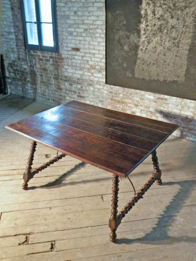 Rustic Spanish 18th Century Chestnut Dining or Center Table