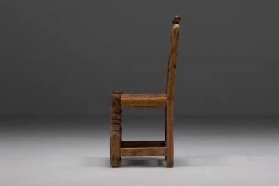 Rustic Straw Dining Chairs Spain 19th Century