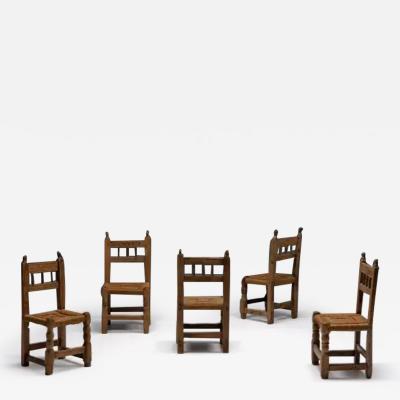 Rustic Straw Dining Chairs Spain 19th Century