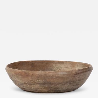 Rustic Swedish Ribbed Walnut Dough Bowl