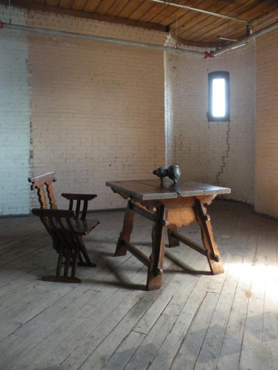 Rustic Swiss oak and pine square Rent Table