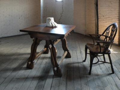 Rustic Swiss or Austrian Oak and Fruit wood Square Rent Table