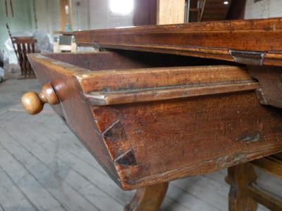 Rustic Swiss or Austrian Oak and Fruit wood Square Rent Table