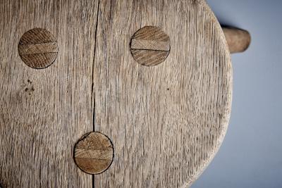 Rustic Three Legged Oak Stool