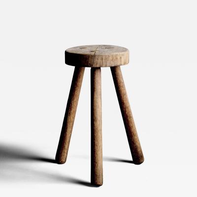 Rustic Three Legged Oak Stool
