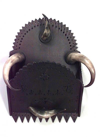 Rustic Tramp Art Hanging Magazine Rack