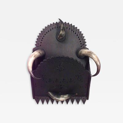 Rustic Tramp Art Hanging Magazine Rack