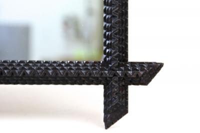 Rustic Tramp Art Mirror 19th Century Handcarved Austria ca 1890