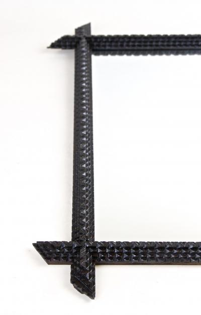 Rustic Tramp Art Mirror 19th Century Handcarved Austria ca 1890