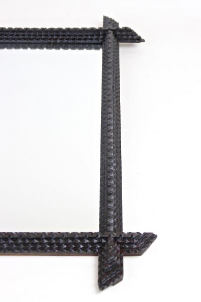 Rustic Tramp Art Mirror 19th Century Handcarved Austria ca 1890