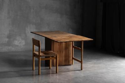 Rustic Vernacular Drop Leaf Worktable France 19th Century