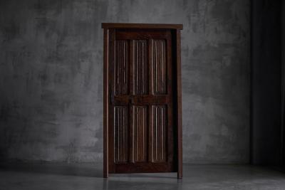 Rustic Vernacular Hand Carved Oak Door France Early 19th Century